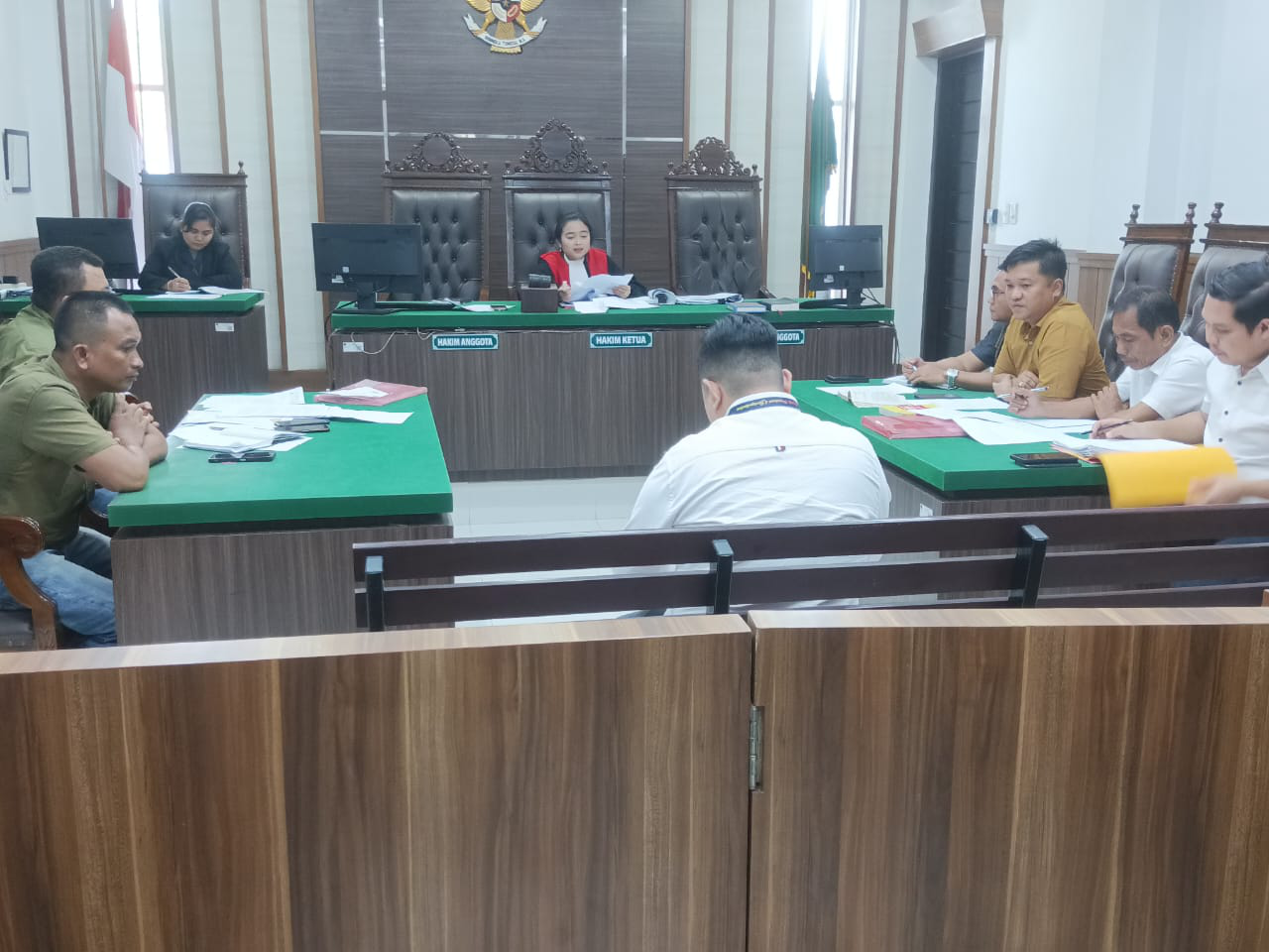 Polsek Firdaus Polres Sergai Menghadiri SIdang Prapid Di Pn Sei Rampah